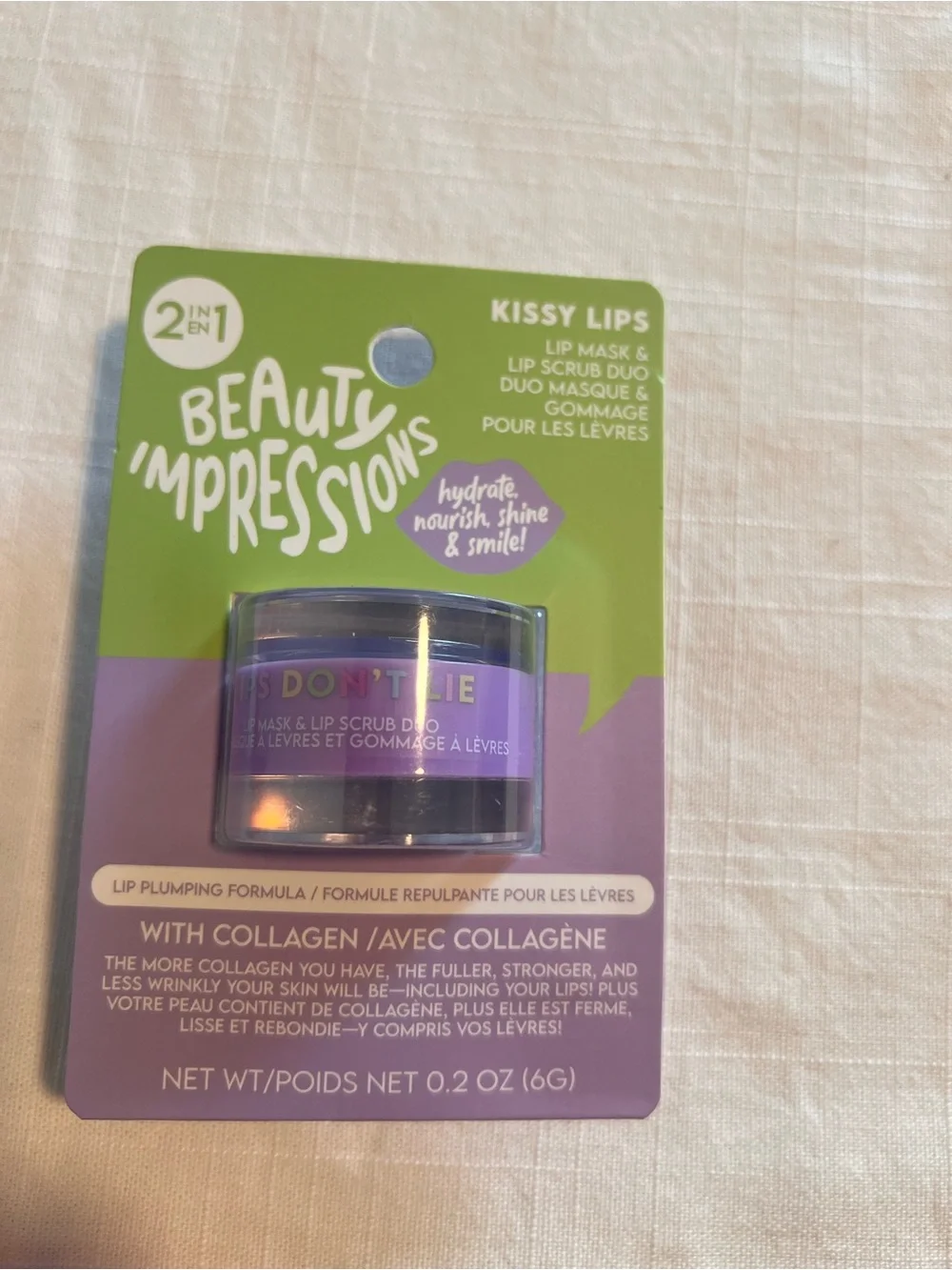 Beauty Impressions Kissy Lips Lip Mask & Scrub Duo Set of 4